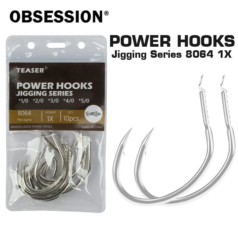 OBSESSION 10pcs/bag 8064 1X Hi - огляд і ціна Fishing Hook Offset