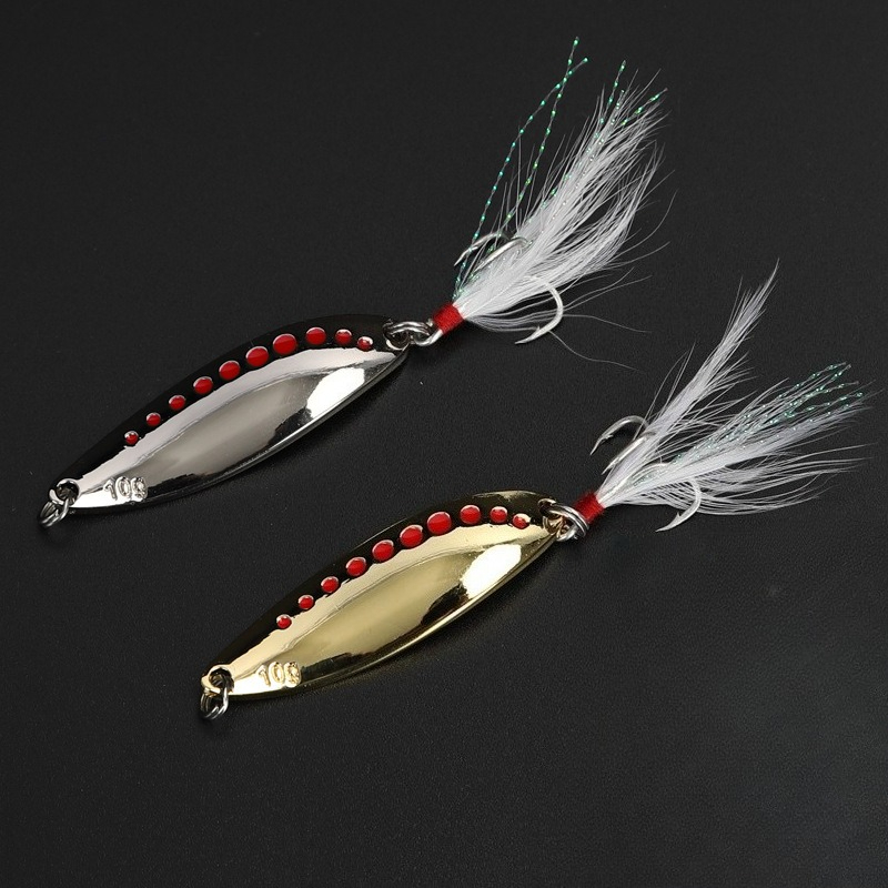 1pcs 5g-20gMetal Spinner Spoon - огляд і ціна Fishing Hook Treble