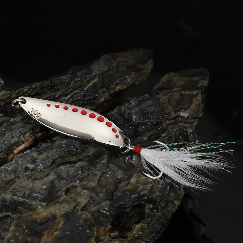 1pcs 5g-20gMetal Spinner Spoon - огляд і ціна Fishing Hook Treble