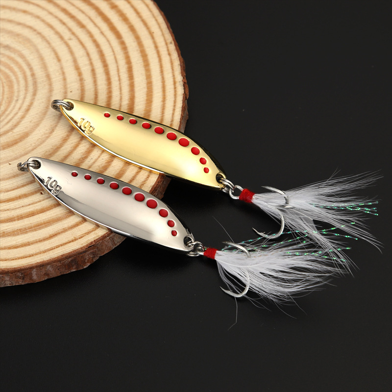 1pcs 5g-20gMetal Spinner Spoon - огляд і ціна Fishing Hook Treble