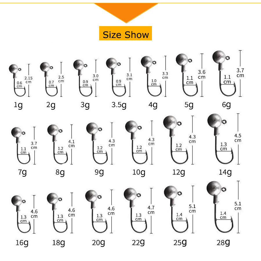 1g 2g 3g 4g 5g 10g 20g 22g 25g - огляд і ціна Fishing Hook Offset