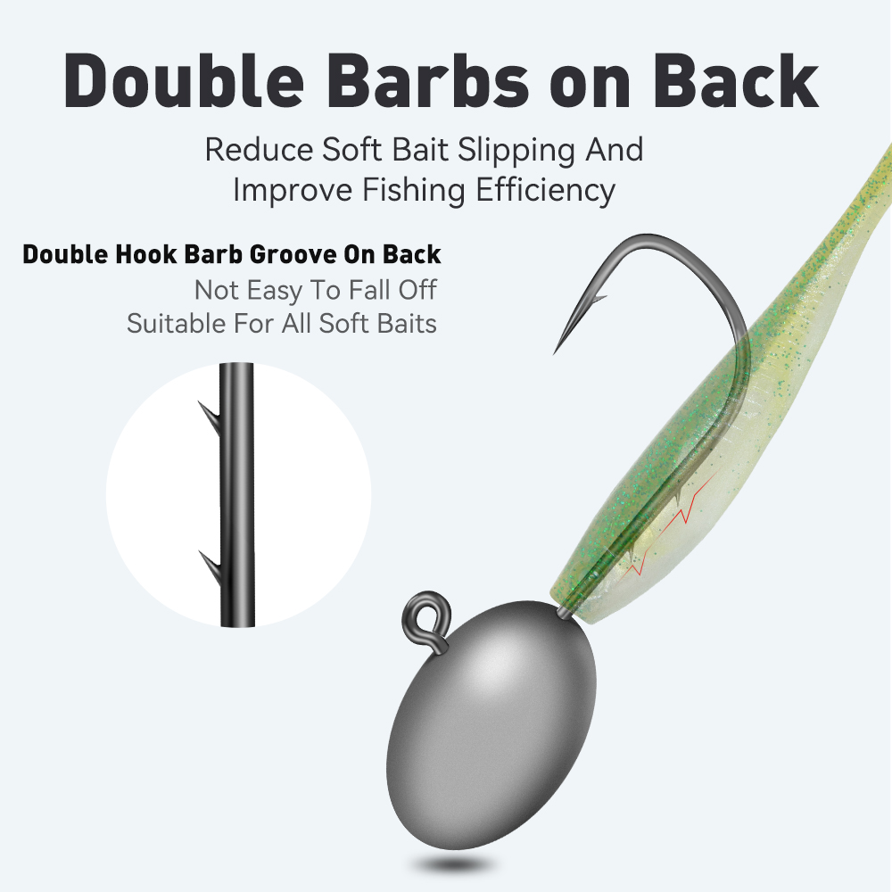 Kingdom 15pcs Lead Head Hook F - огляд і ціна Fishing Hook Barbless