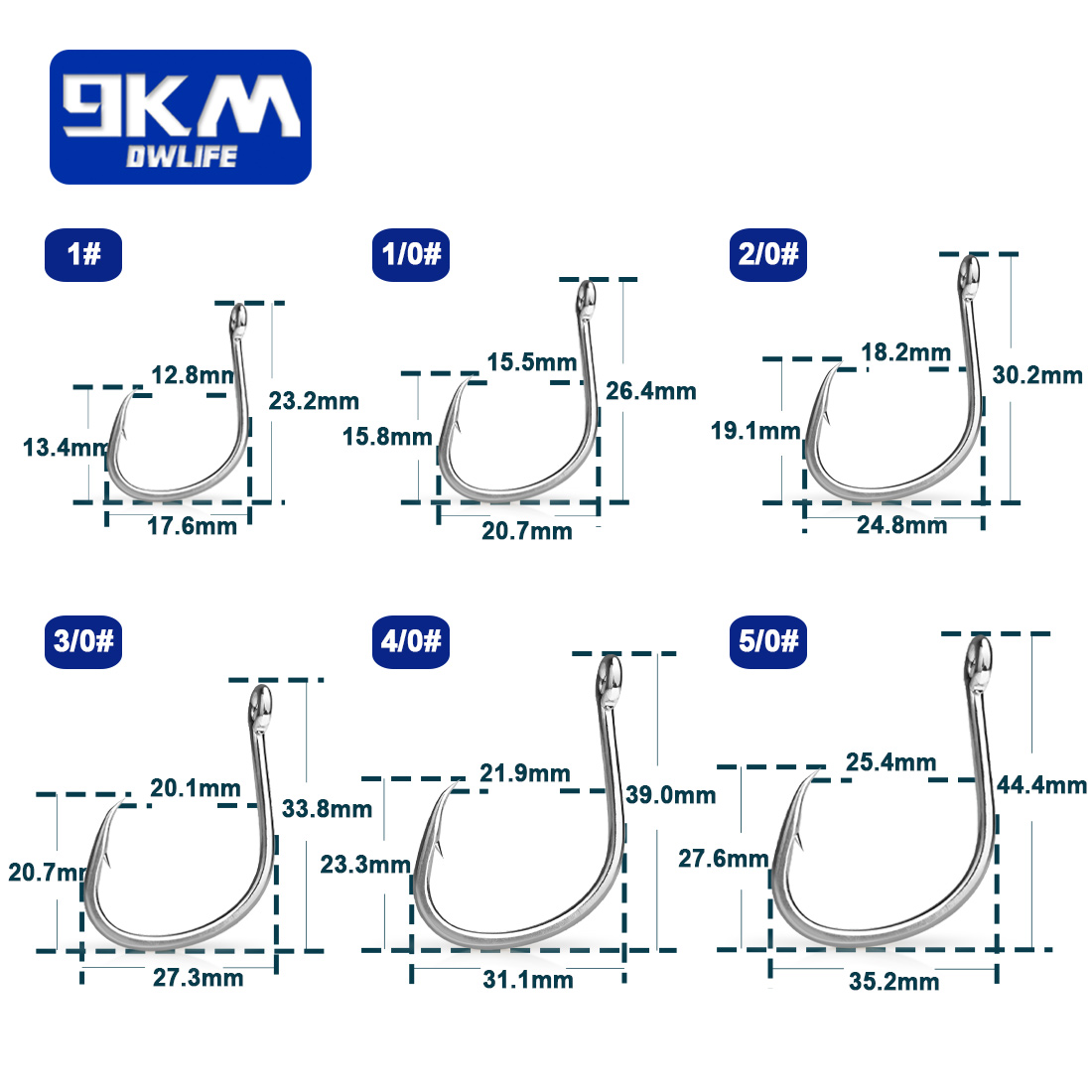 9KM Fishing Hooks Saltwater Li - огляд і ціна Fishing Hook Barbless